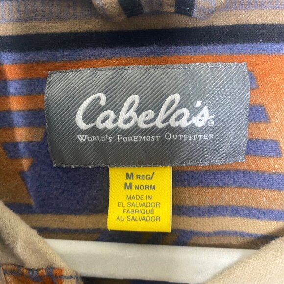 Cabelas Deerskin Soft Chamois Flannel Shirt Mens M Aztec Long Sleeves Southwest - Picture 3 of 12